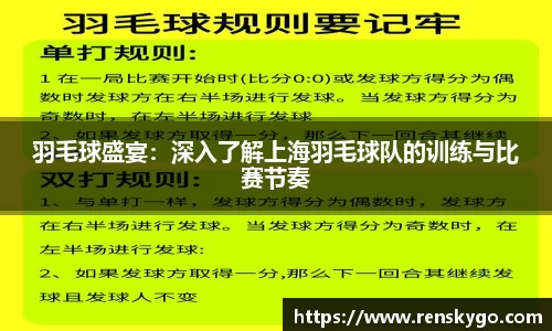 羽毛球盛宴:深入了解上海羽毛球队的训练与比赛节奏